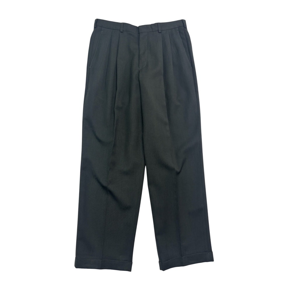 vtg 90s Slates 34x30 Charcoal Wool Blend Pants Trousers Pleated High Waisted